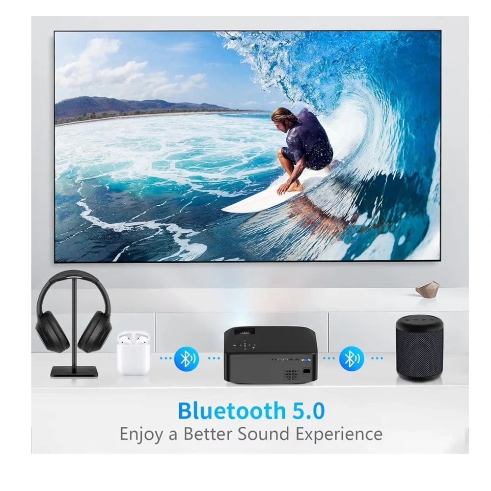 Ailessom Black Projector with Blue Light
